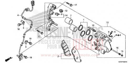 ETRIER DE FREIN AVANT (SH125A,AD/SH150A,AD) SH125AD de 2013